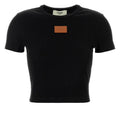 Black stretch cotton t-shirt