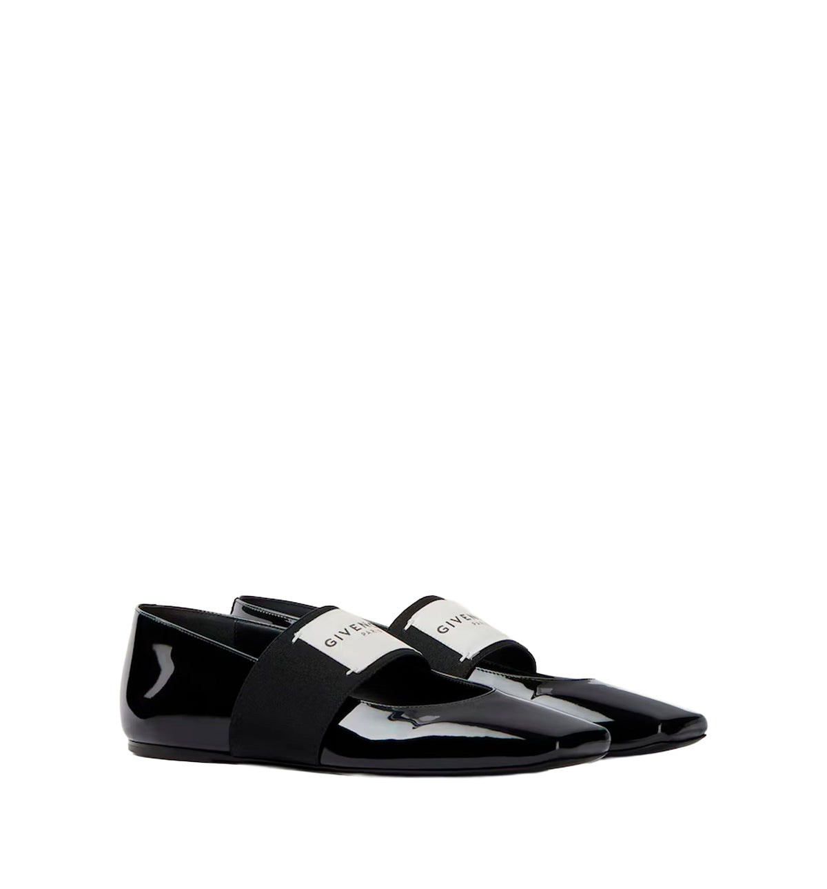 Sliced Square ballerinas in patent leather