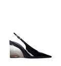 Invisible Wedge Slingbacks In Patent Calfskin