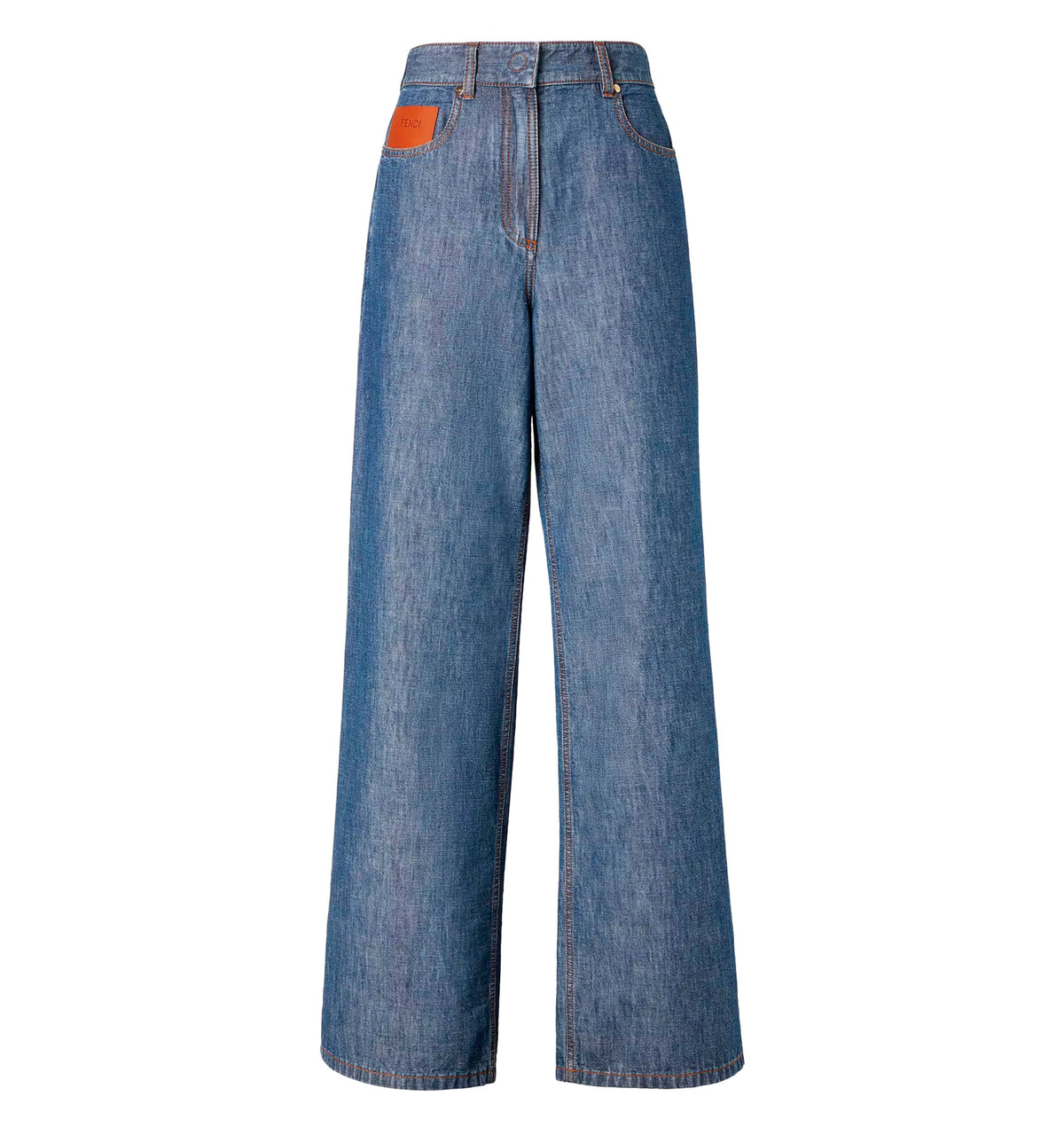 Navy blue FF chambray pants