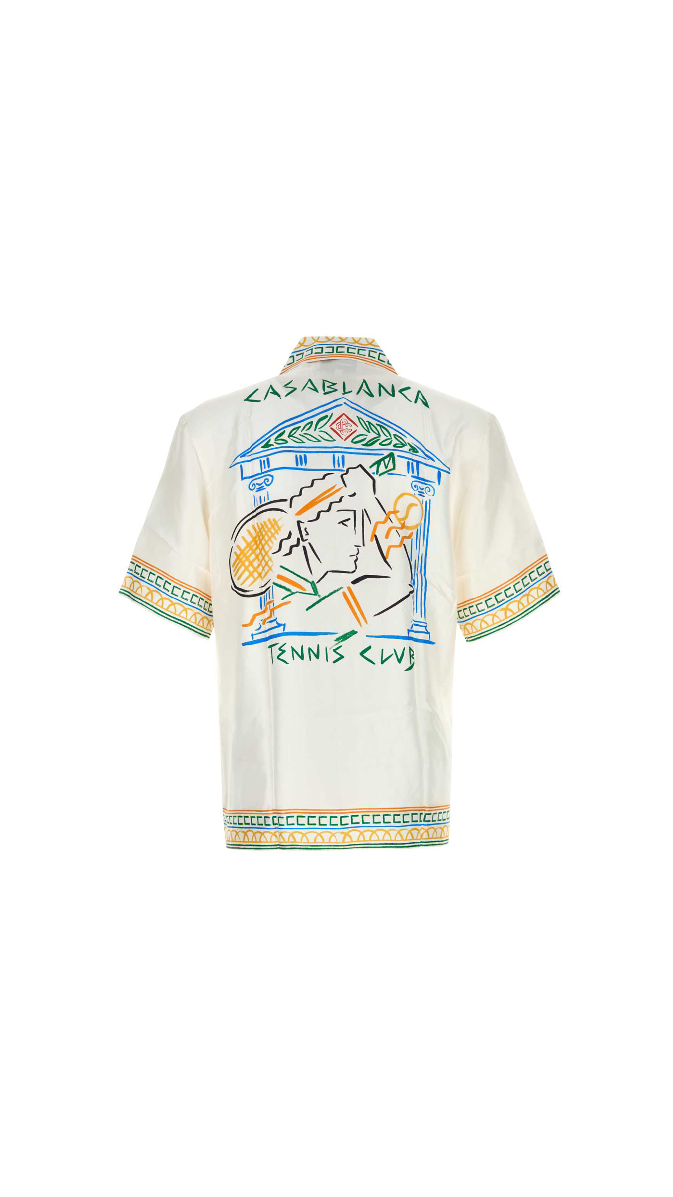 Tennis Club Silk Shirt - White/Multi