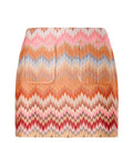 Viscose Chevron Snake-Pattern Mini Skirt