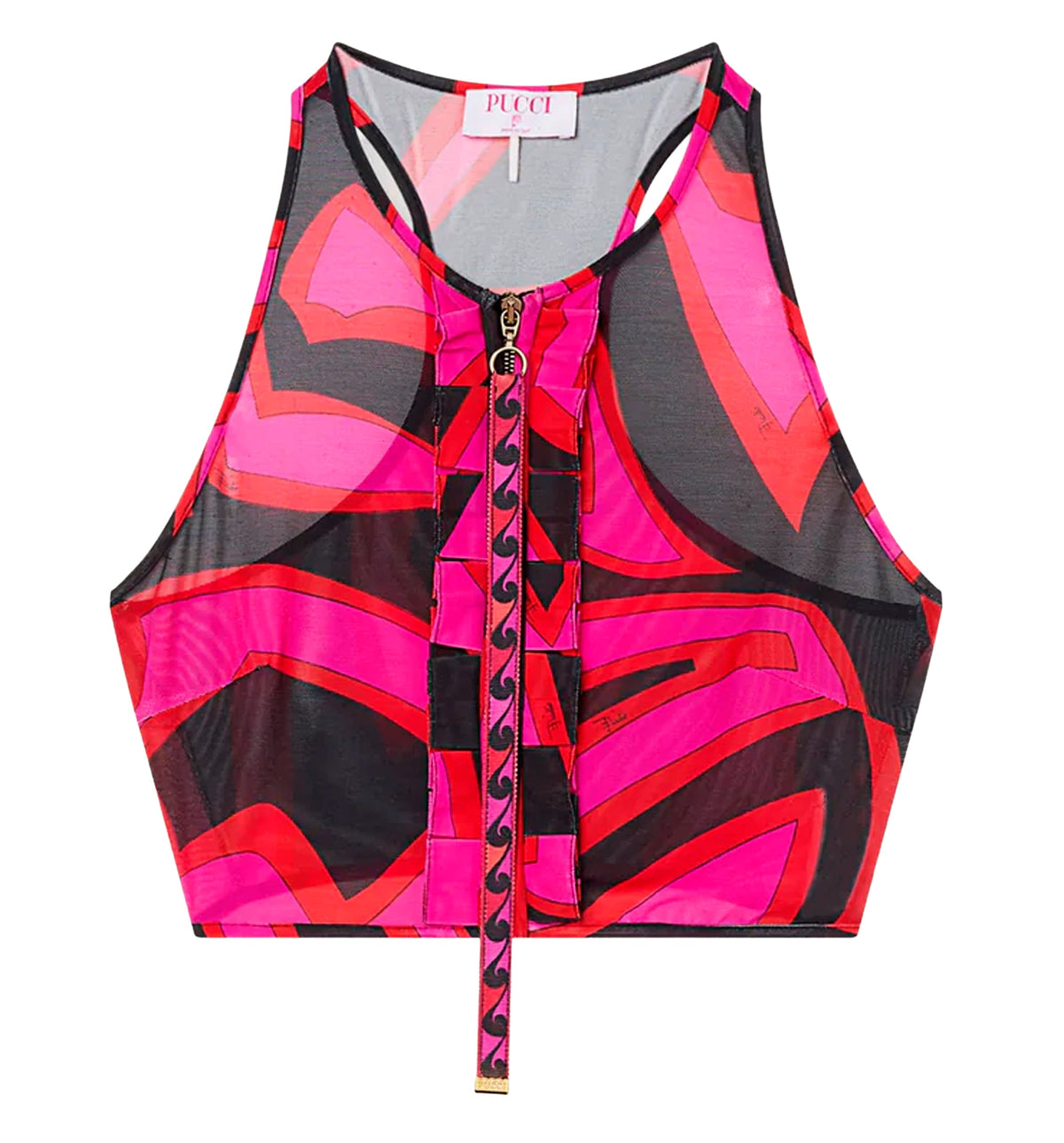 Labirinto Print Ruffle Sleeveless Top