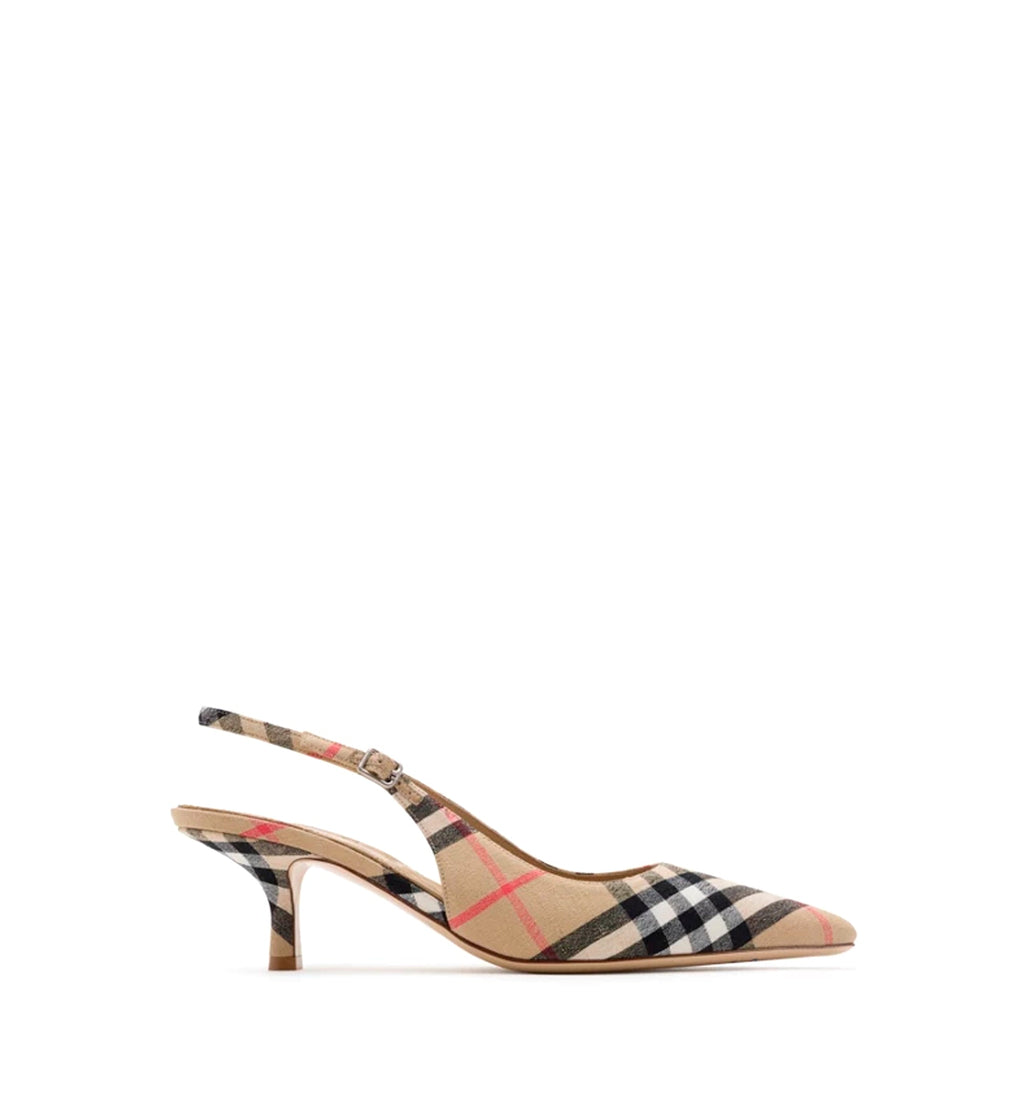 Check Dame Slingback Pumps