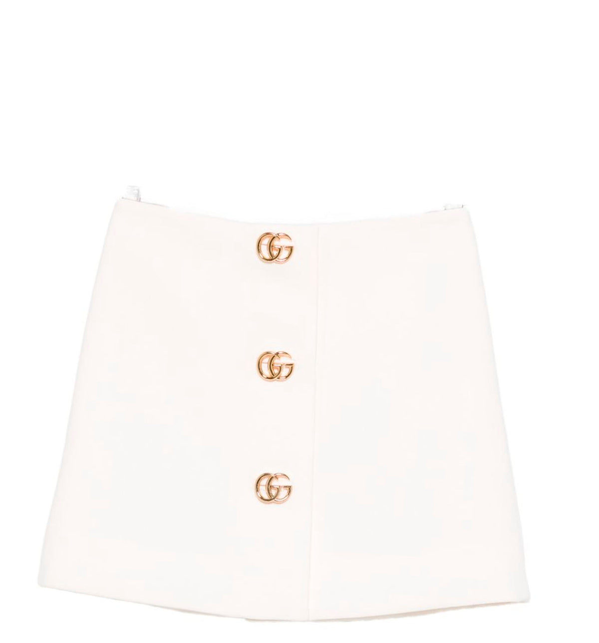 Crêpe wool skirt with Double G button