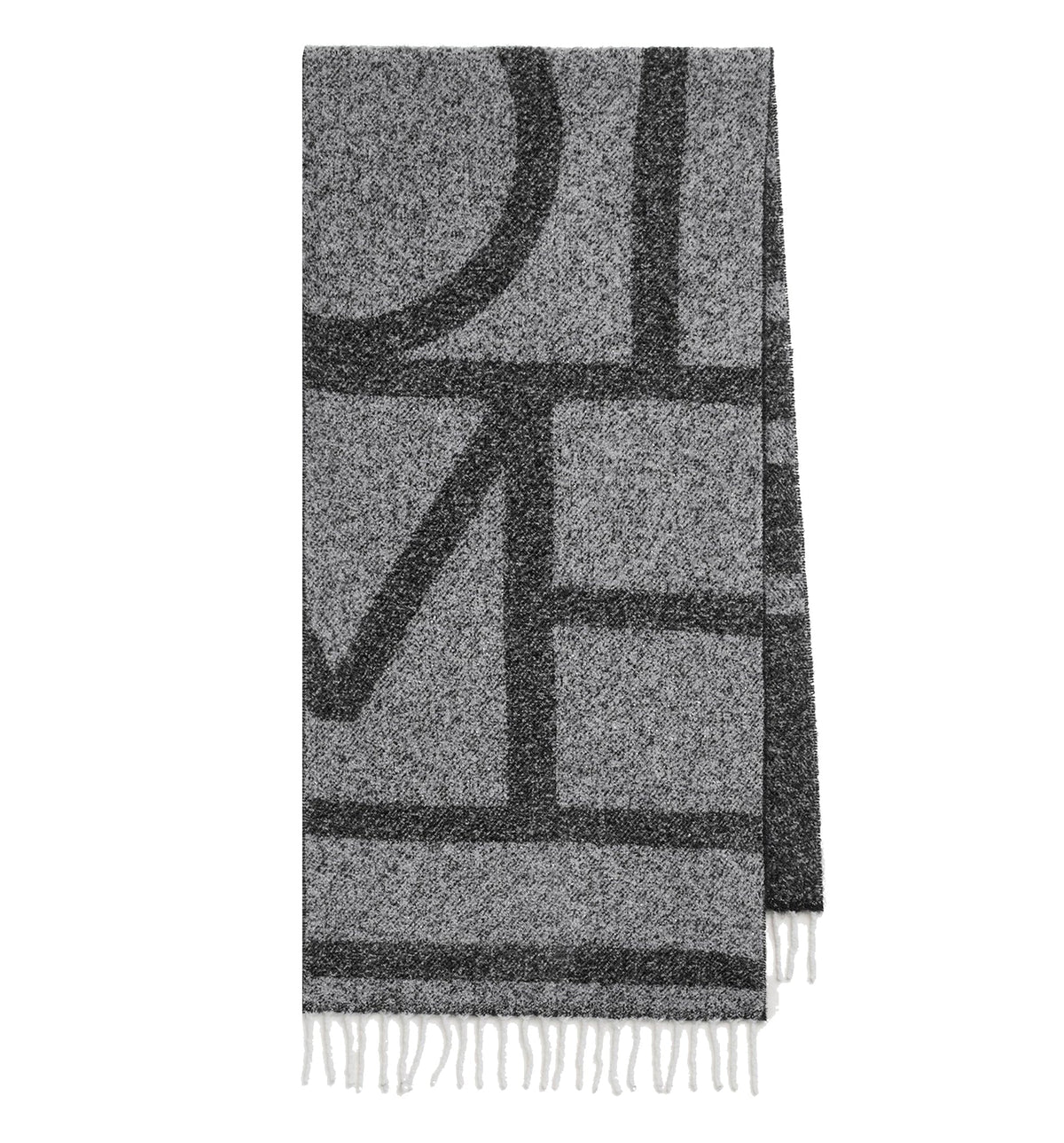 Monogram jacquard scarf black/white