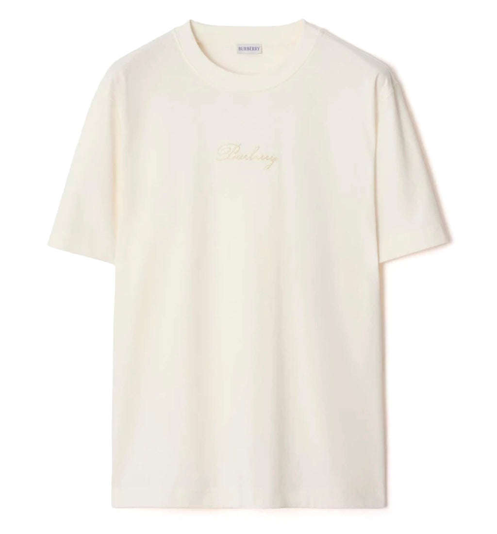 Check Cursive Logo Cotton T-shirt