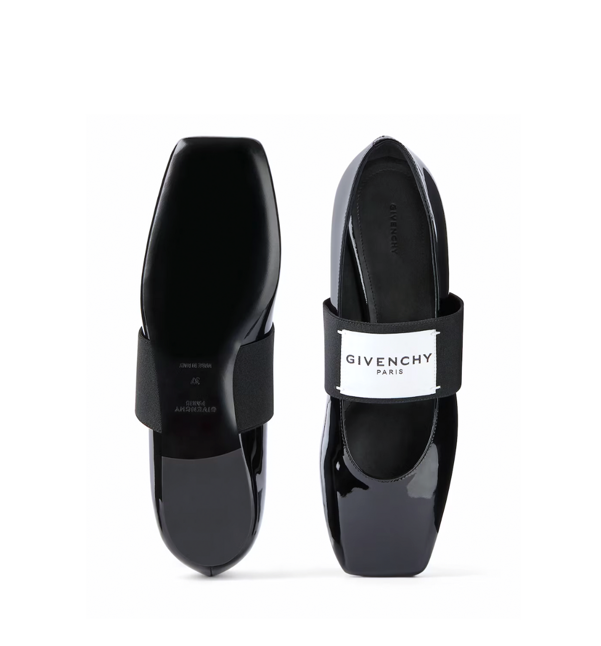 Sliced Square ballerinas in patent leather