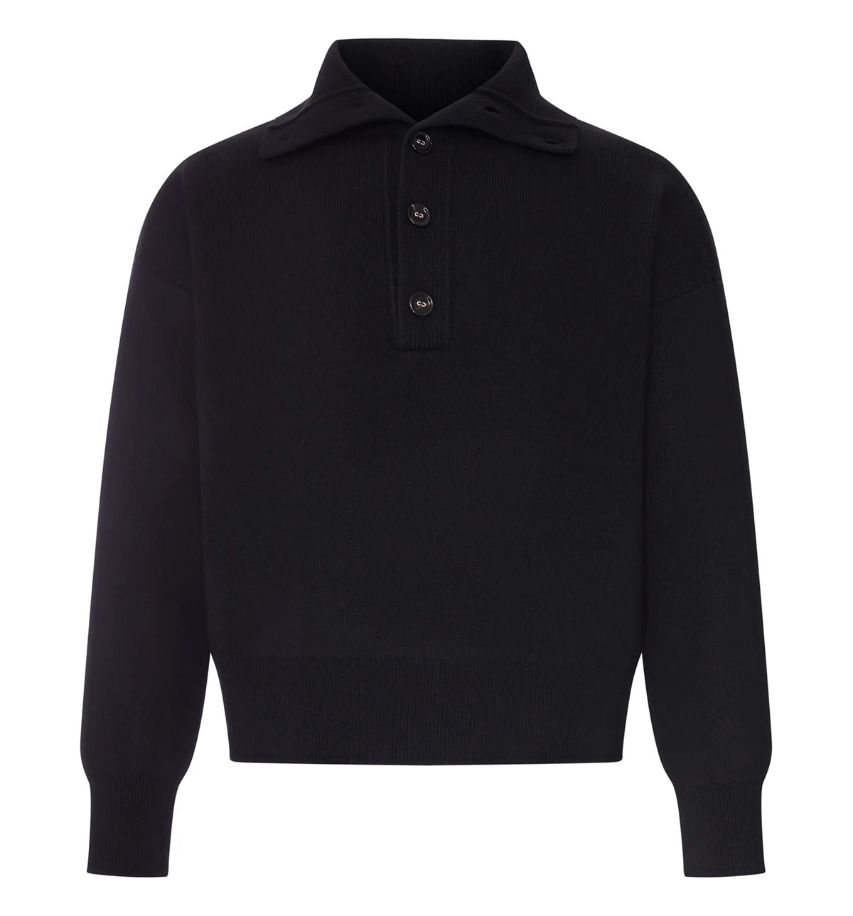Wool Sweater With Polo Collar