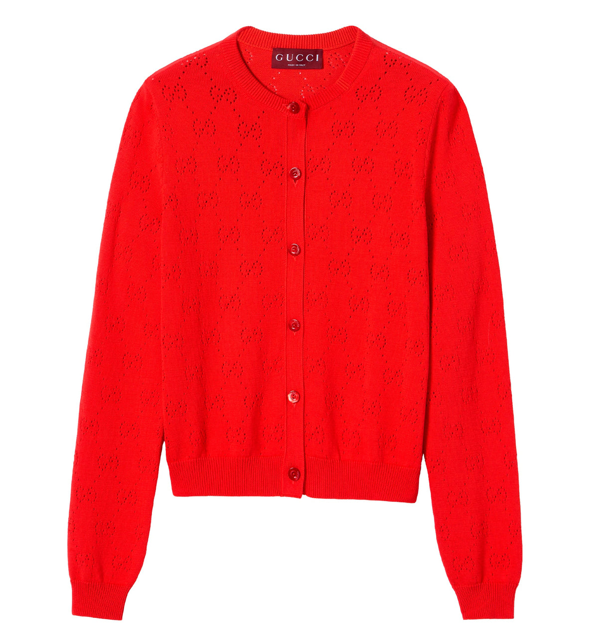 GG pointelle cotton silk cardigan