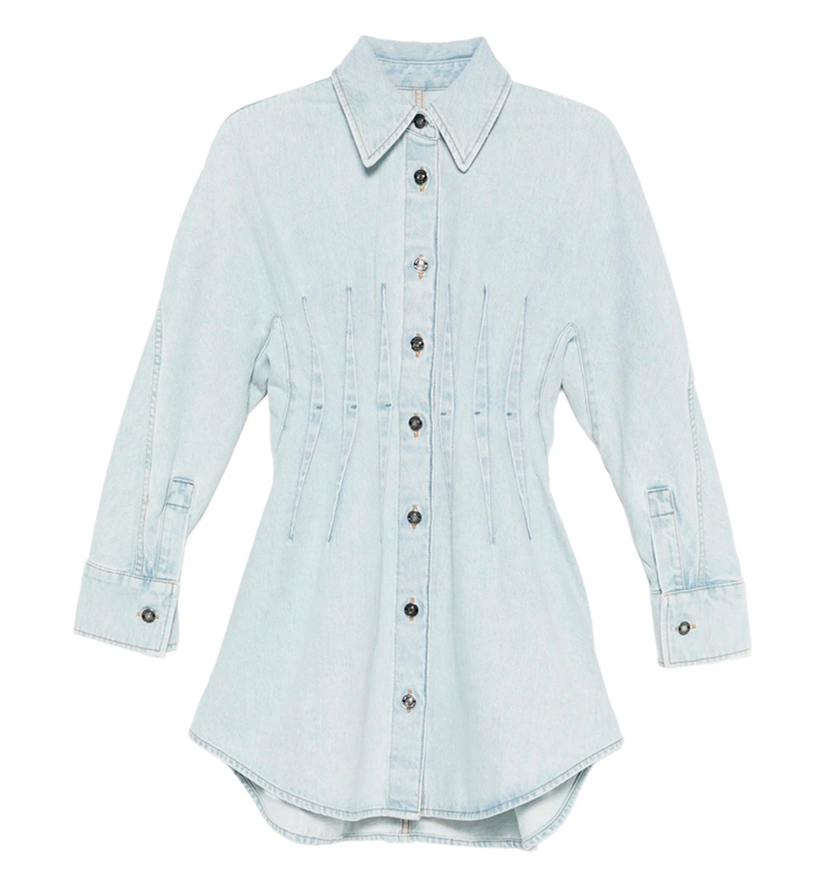 Cocoon dress in light blue denim