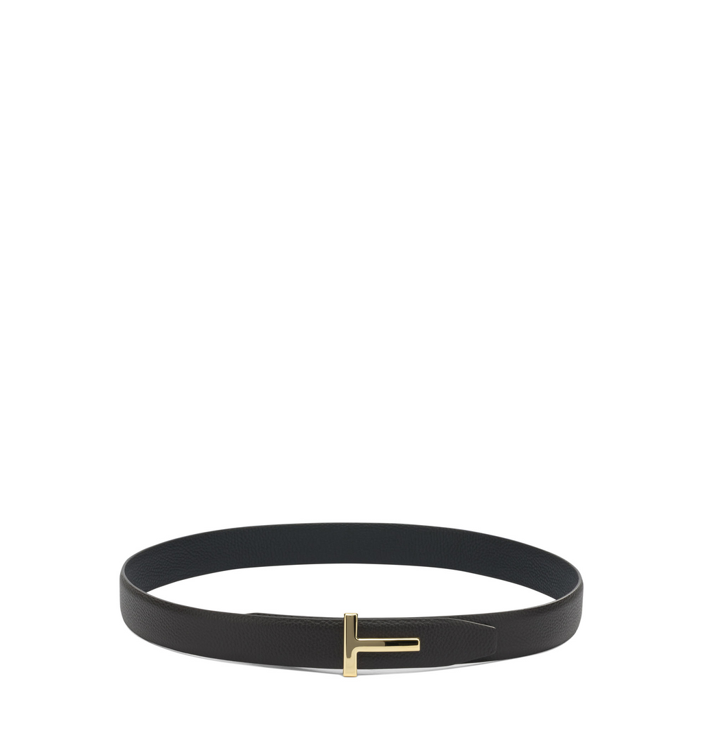 Icon T Belt in Grained Leather