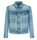 Button-fastening denim jacket