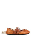 Nappa and calf leather ballerinas
