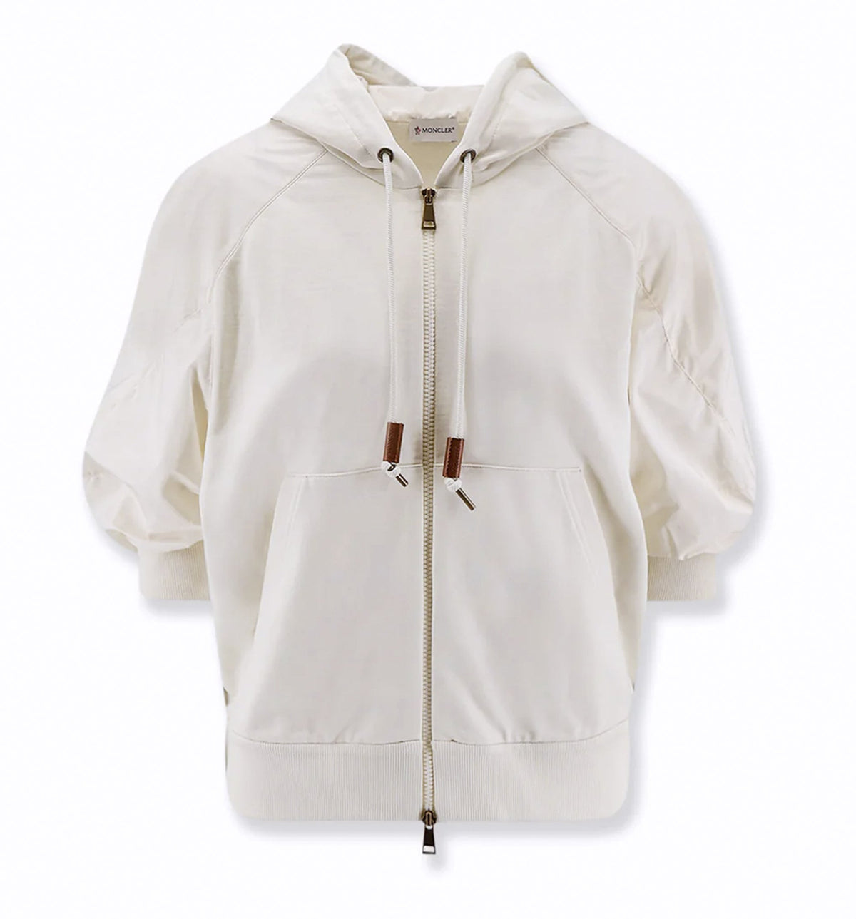 Cotton sweatshirt with nylon sleeves
