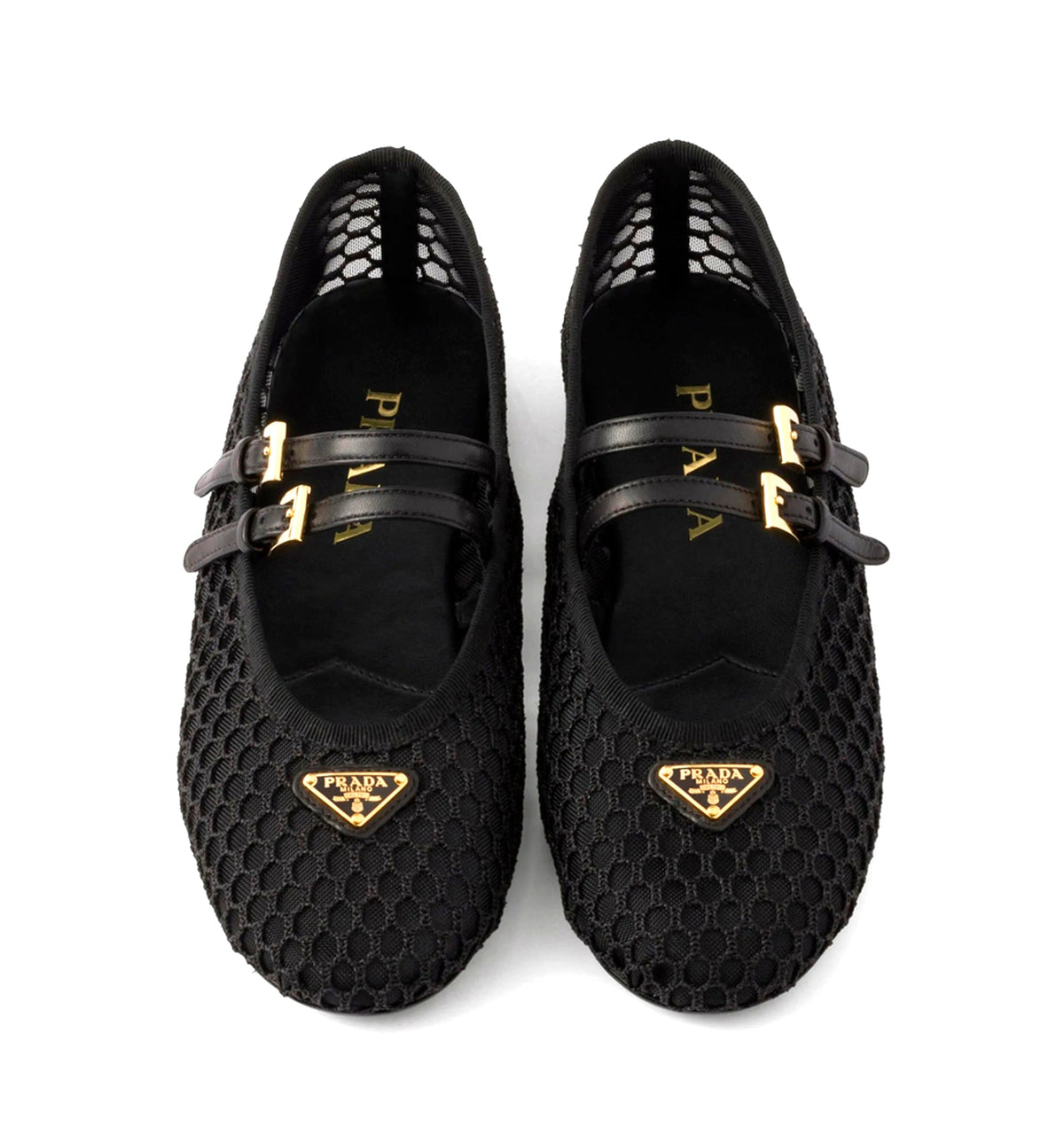 Mesh fabric ballerinas