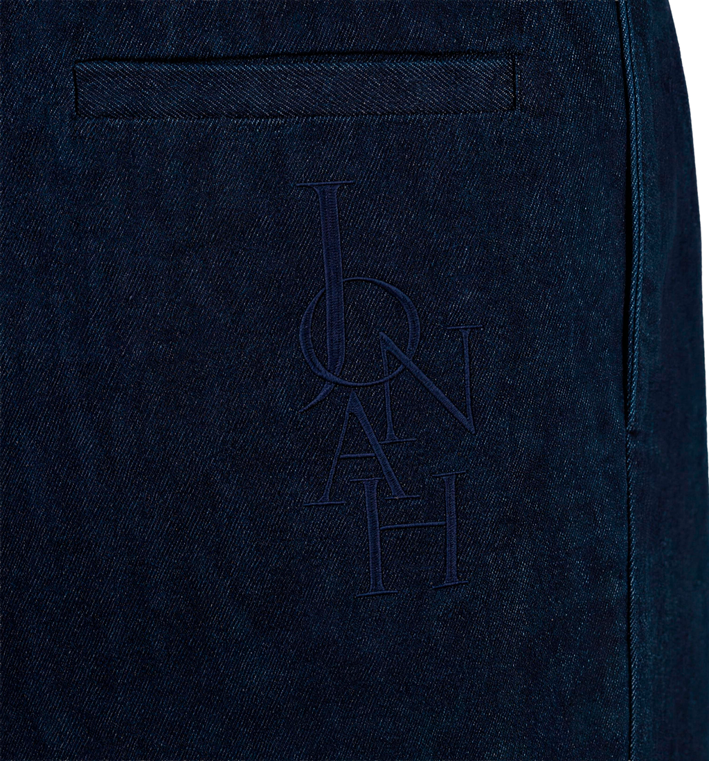 Drawstring Jeans with Embroidered Logo