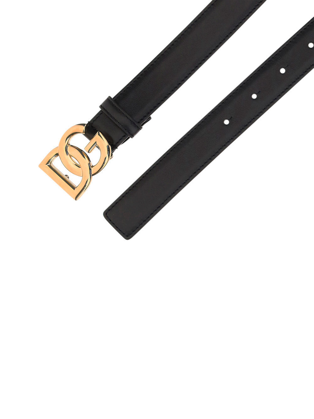 Calfskin belt with DG logo 25mm - Black