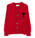 Red wool cardigan with Ami de Coeur