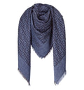 Blue and black FF cotton and wool shawl