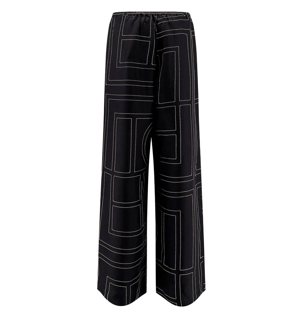 Monogram silk trousers