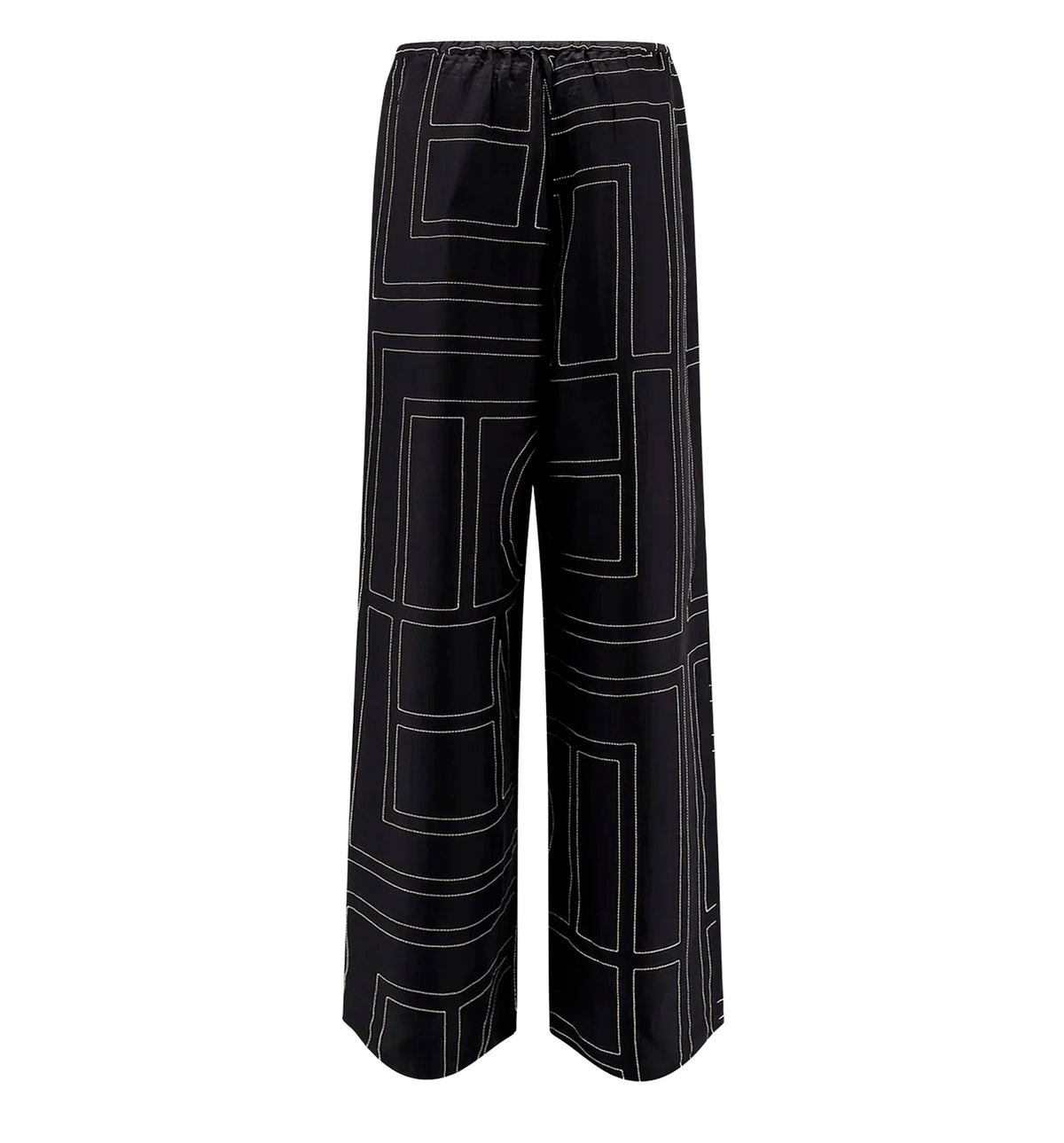 Monogram silk trousers