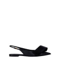 Twisted Ribbon flat slingbacks in leather