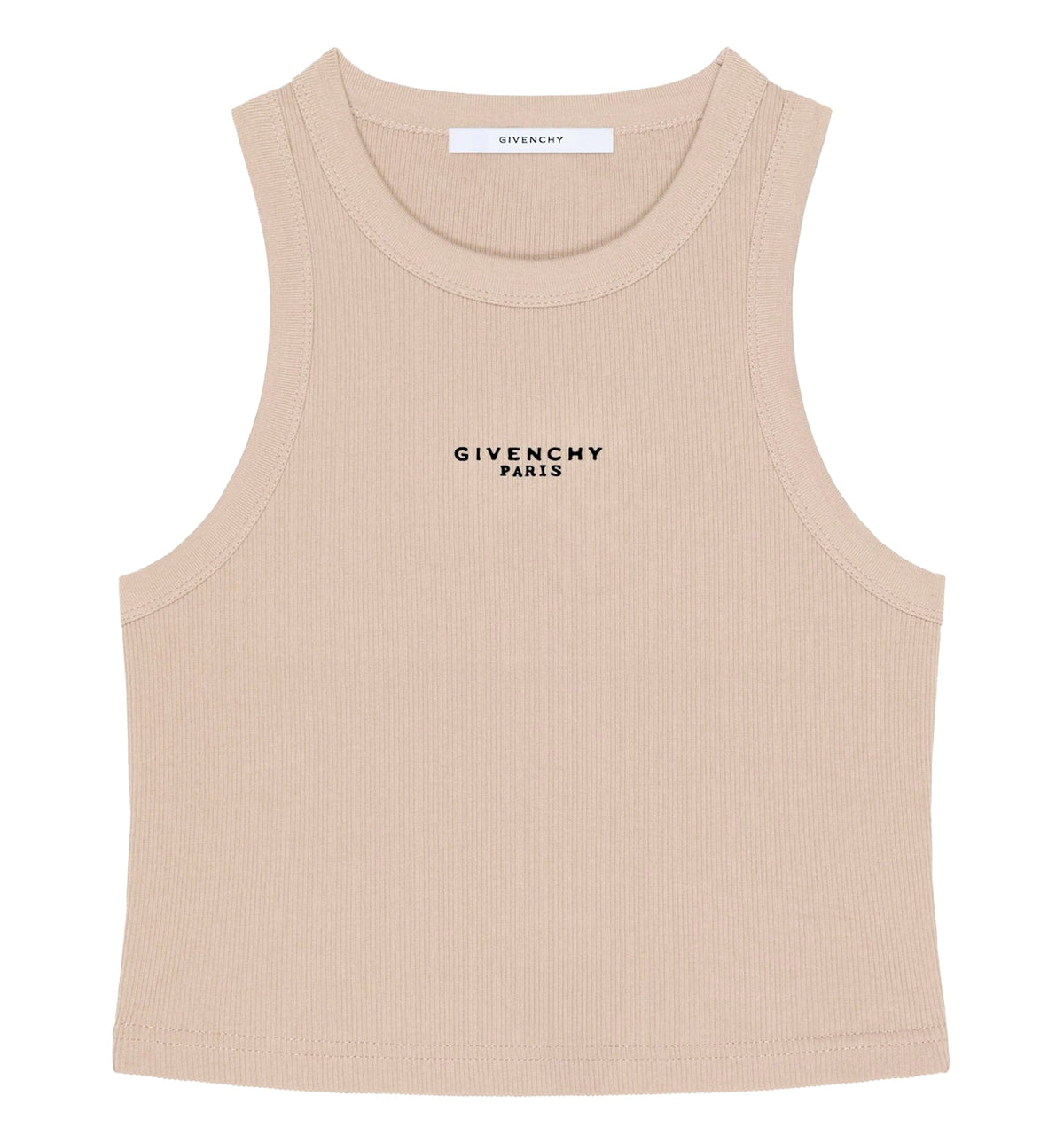 Cropped tank top in cotton with Givenchy Paris print