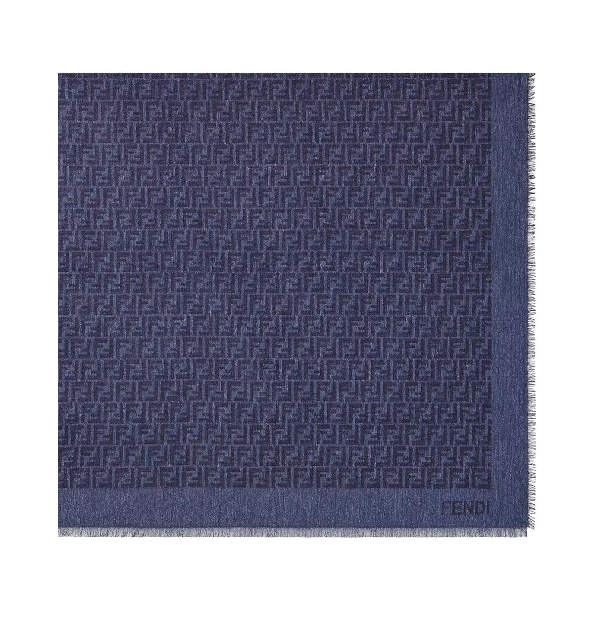 Blue and black FF cotton and wool shawl
