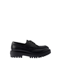 Laced leather loafers