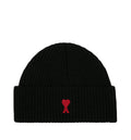 Black Wool Beanie With Ami De Coeur