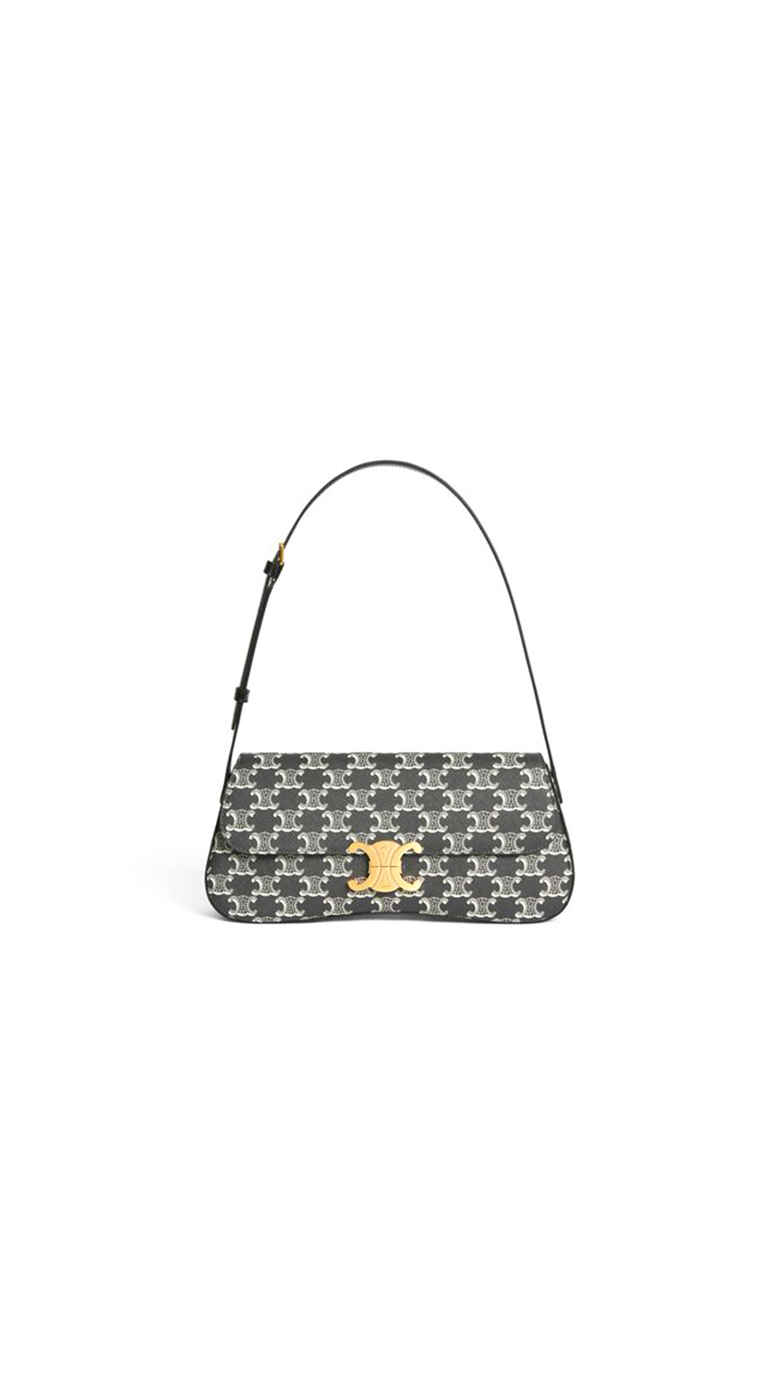 Medium Lola Bag in Triomphe Canvas - Black/White