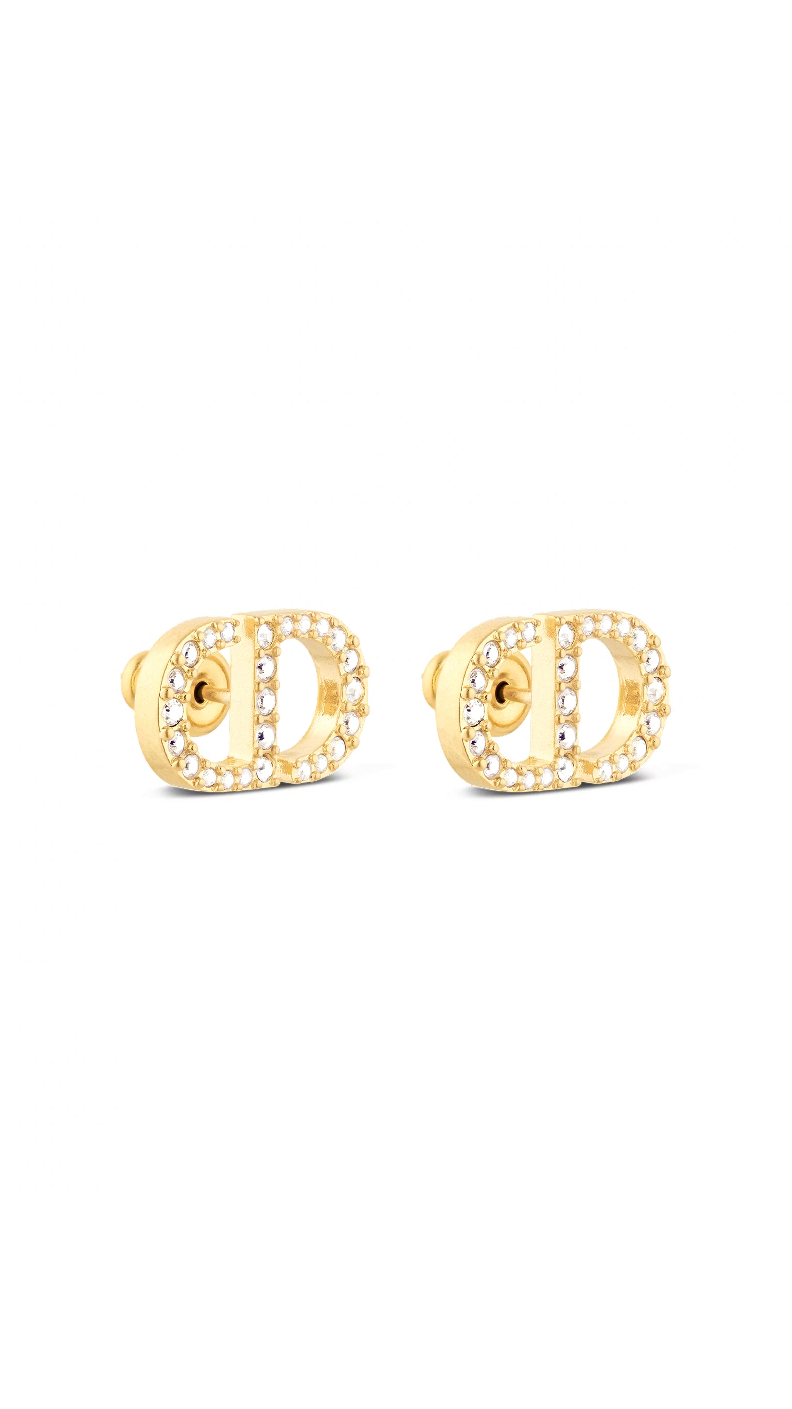 Petit CD Stud Earrings - Gold Finish