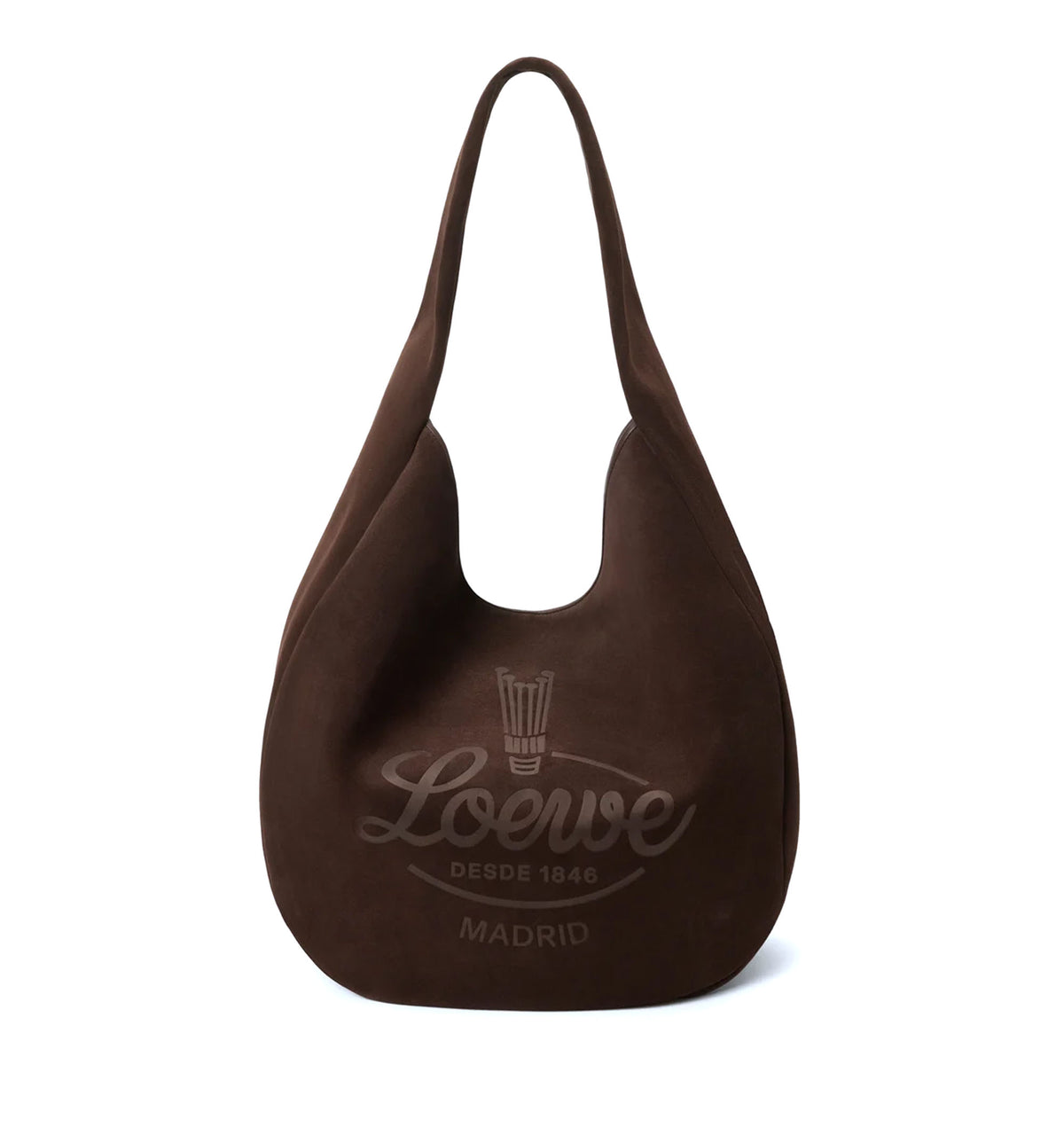 Roomy hobo in suede calfskin