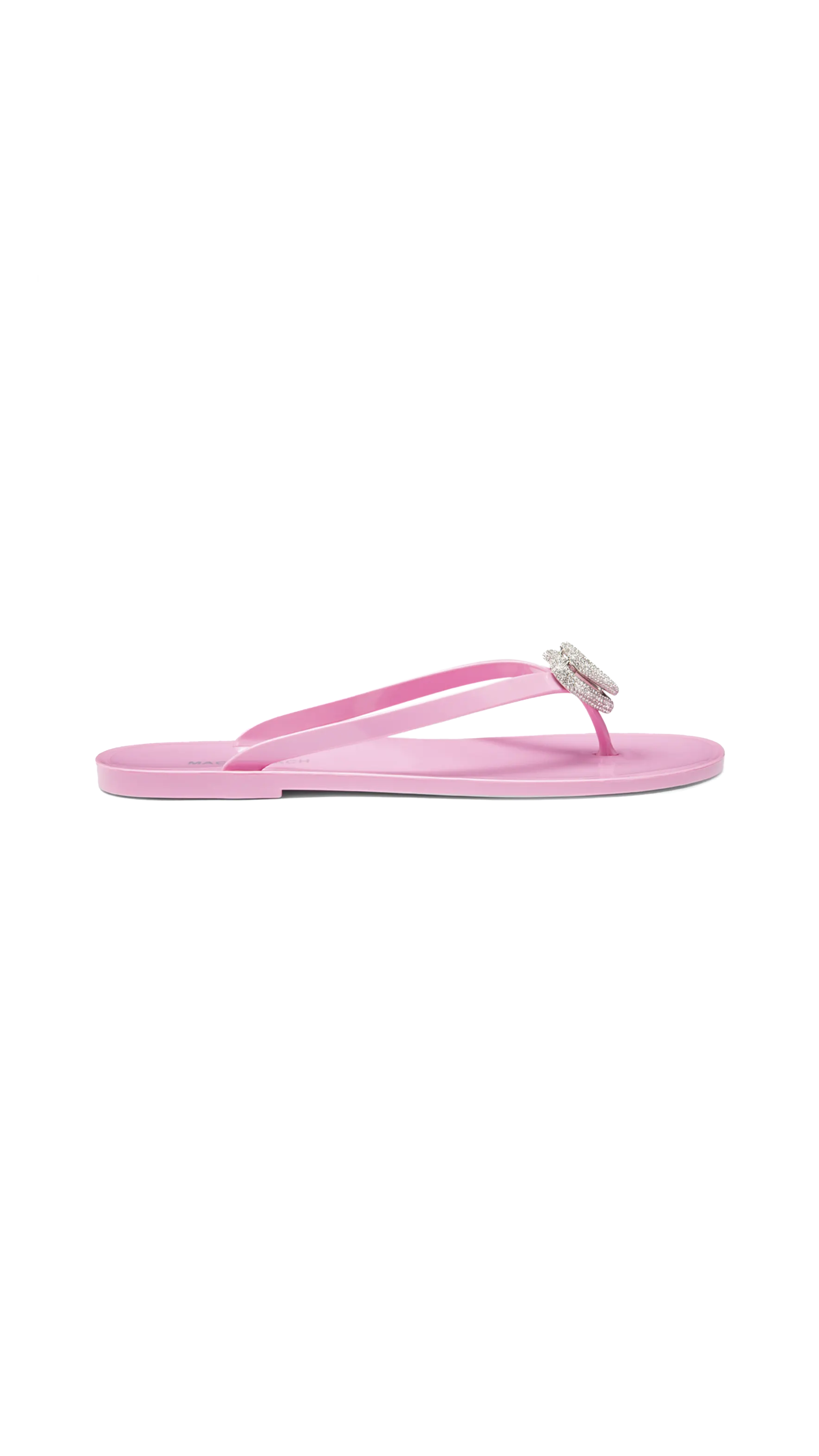 Double Heart Rubber Thong Sandals - Light Pink