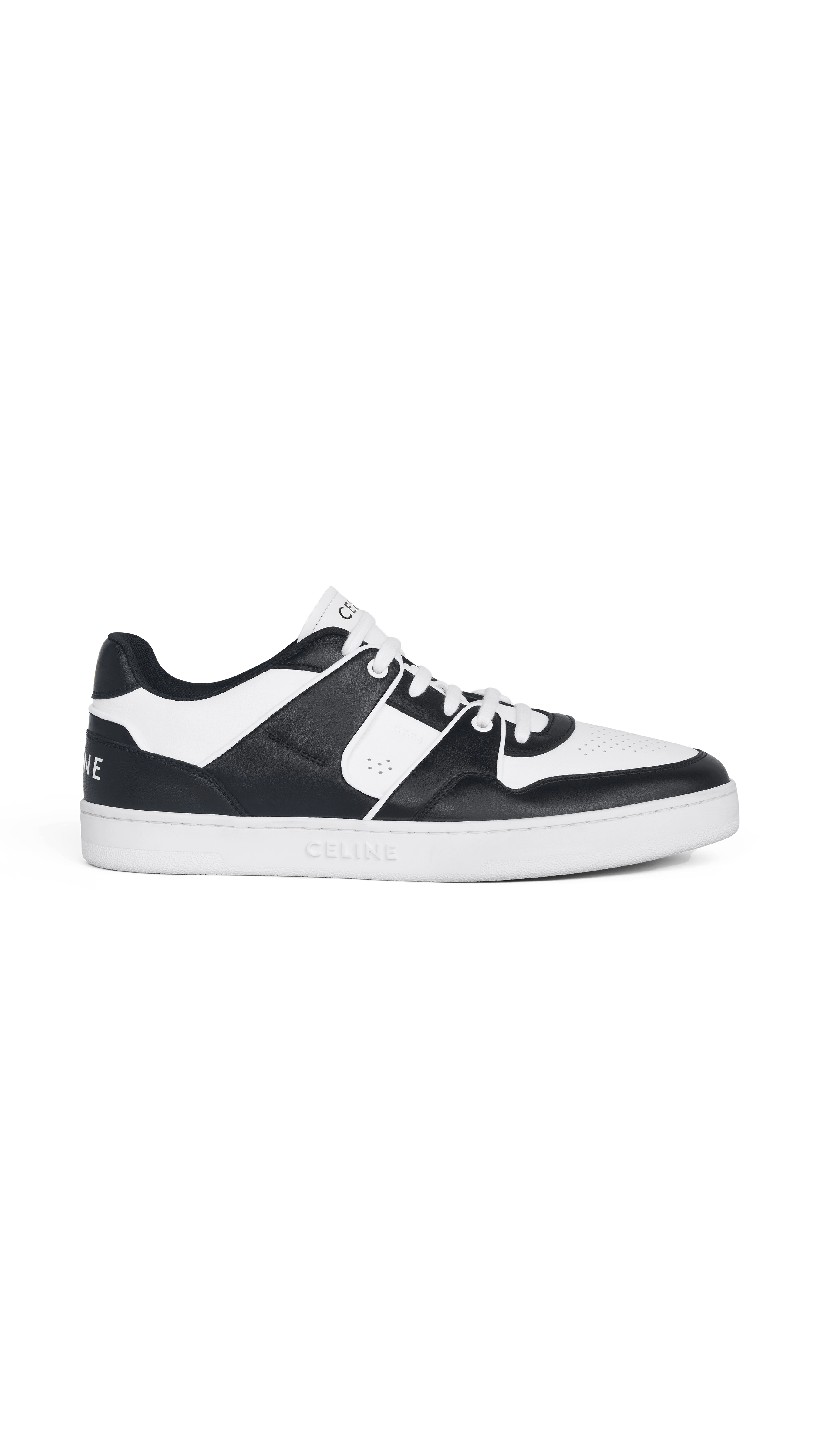 CT-04 Low Lace-up Sneaker in Calfskin - White/Black