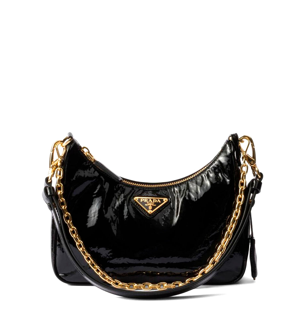 Prada Re-Edition mini naplak patent leather bag