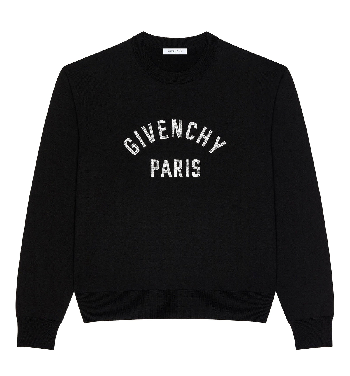 Sweater in knit with Givenchy Paris pearl embroidery