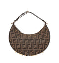 Brown FF jacquard fabric bag