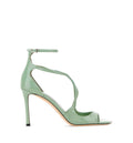 Mint green leather Azia 95 sandals