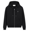 Black Cotton Ami De Coeur Zipped Hoodie