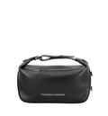 Logo-print leather clutch bag