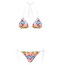 Stretch Viscose Lace-Motif Bikini with Zigzag Pattern