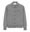 Grey Wool Shirt Collar Ami De Coeur Cardigan