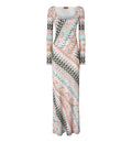 Viscose and Cotton Gown with Round Neck