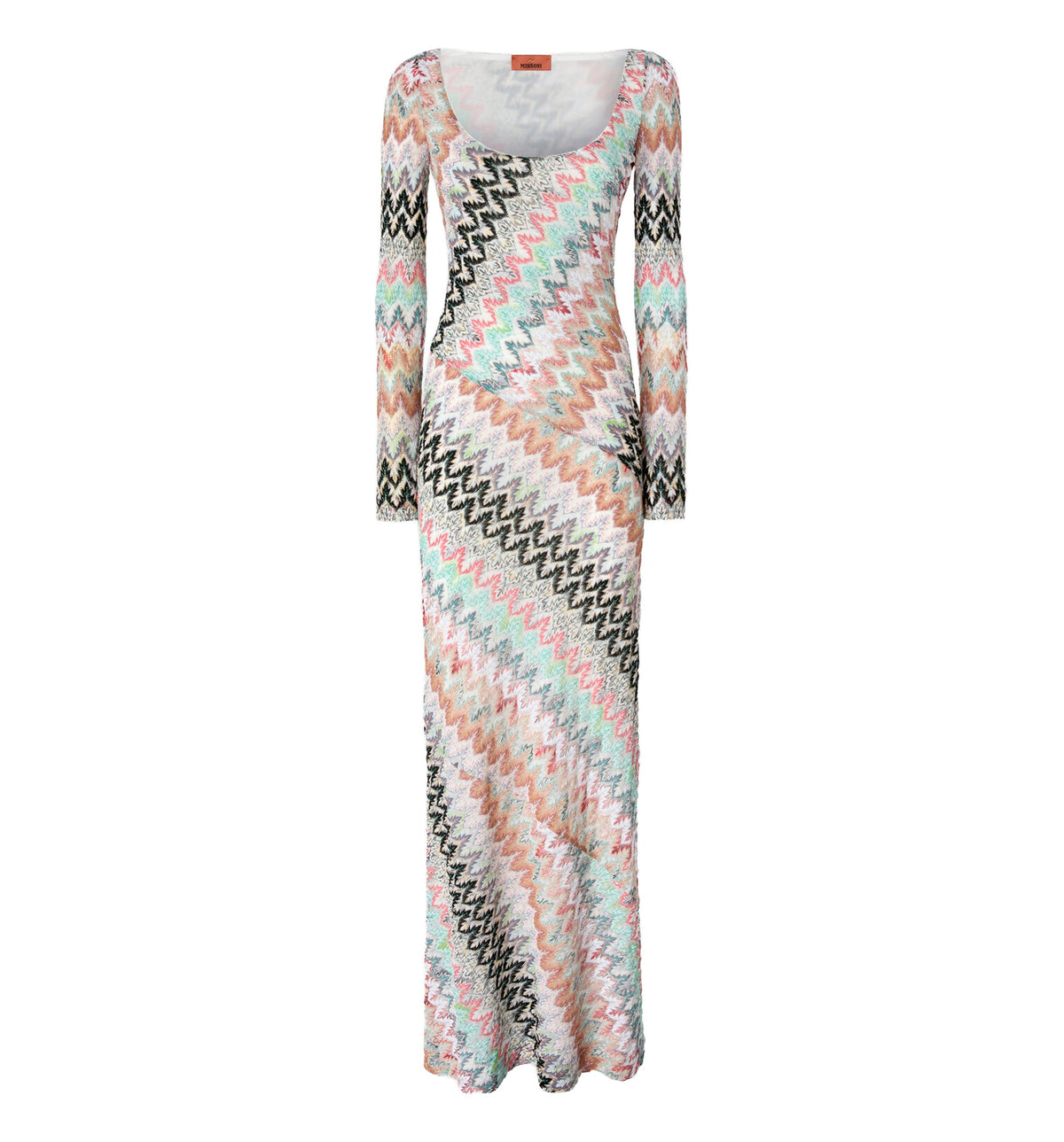 Viscose and Cotton Gown with Round Neck