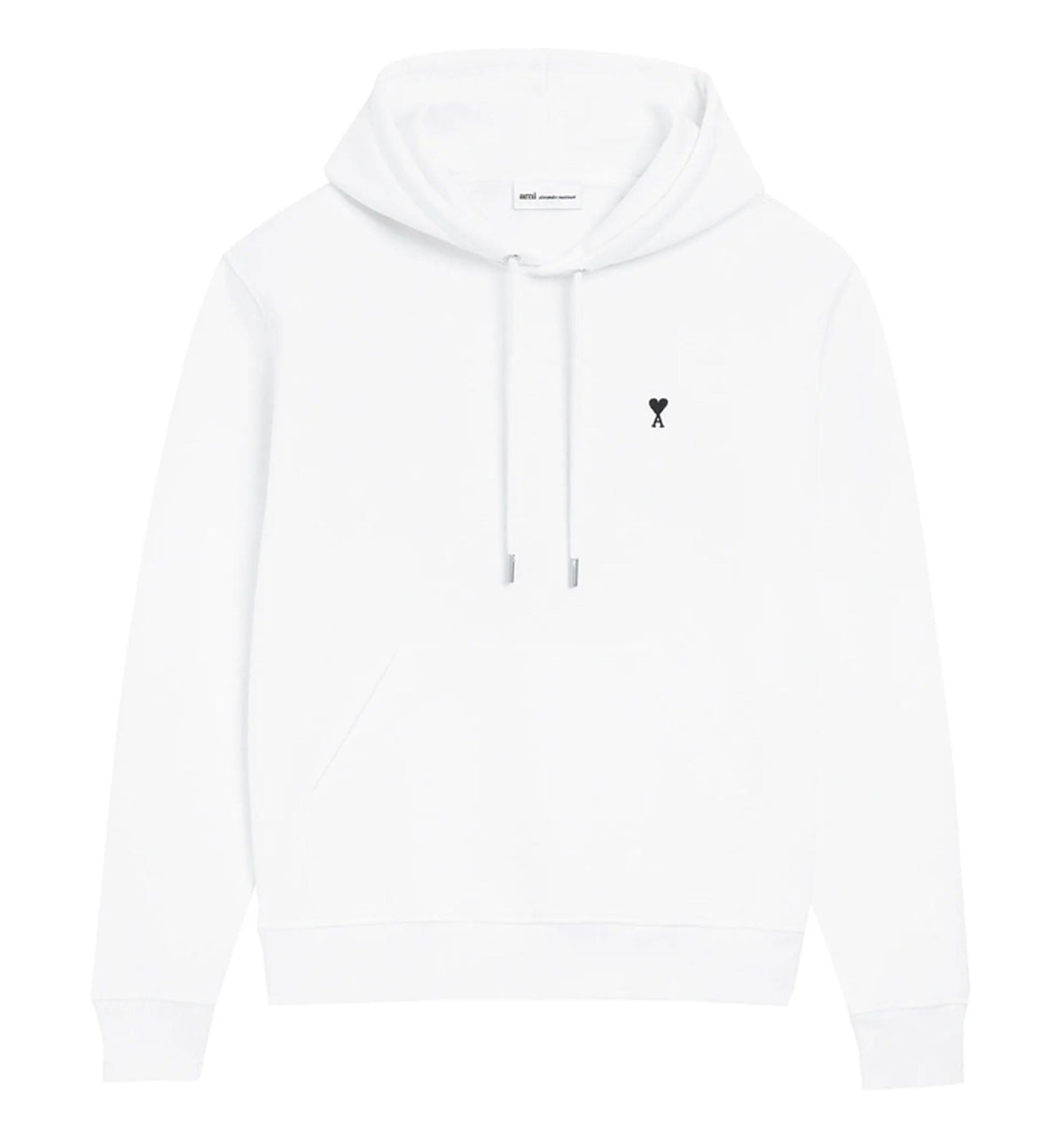 White cotton hoodie with Ami de Coeur