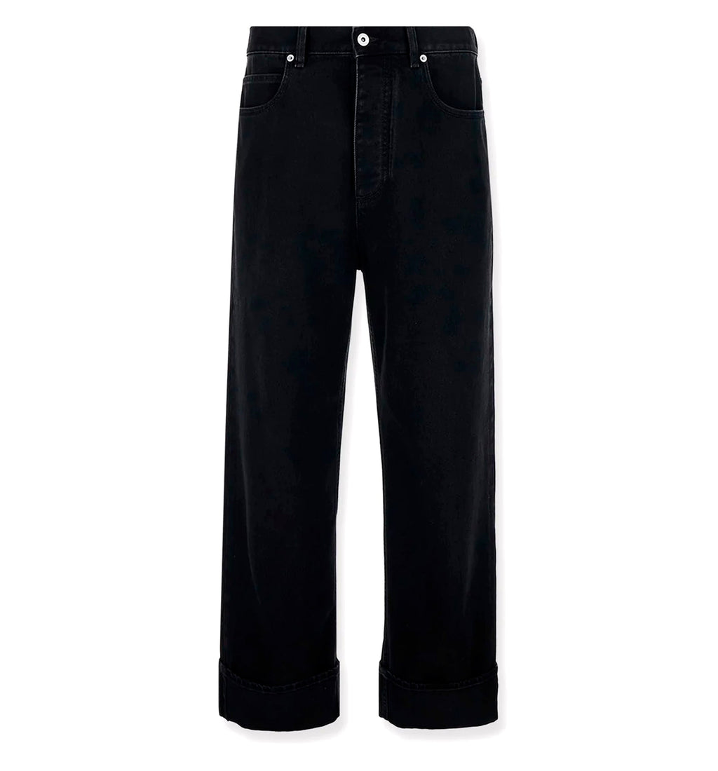 Faded Black Turned-Up Jeans