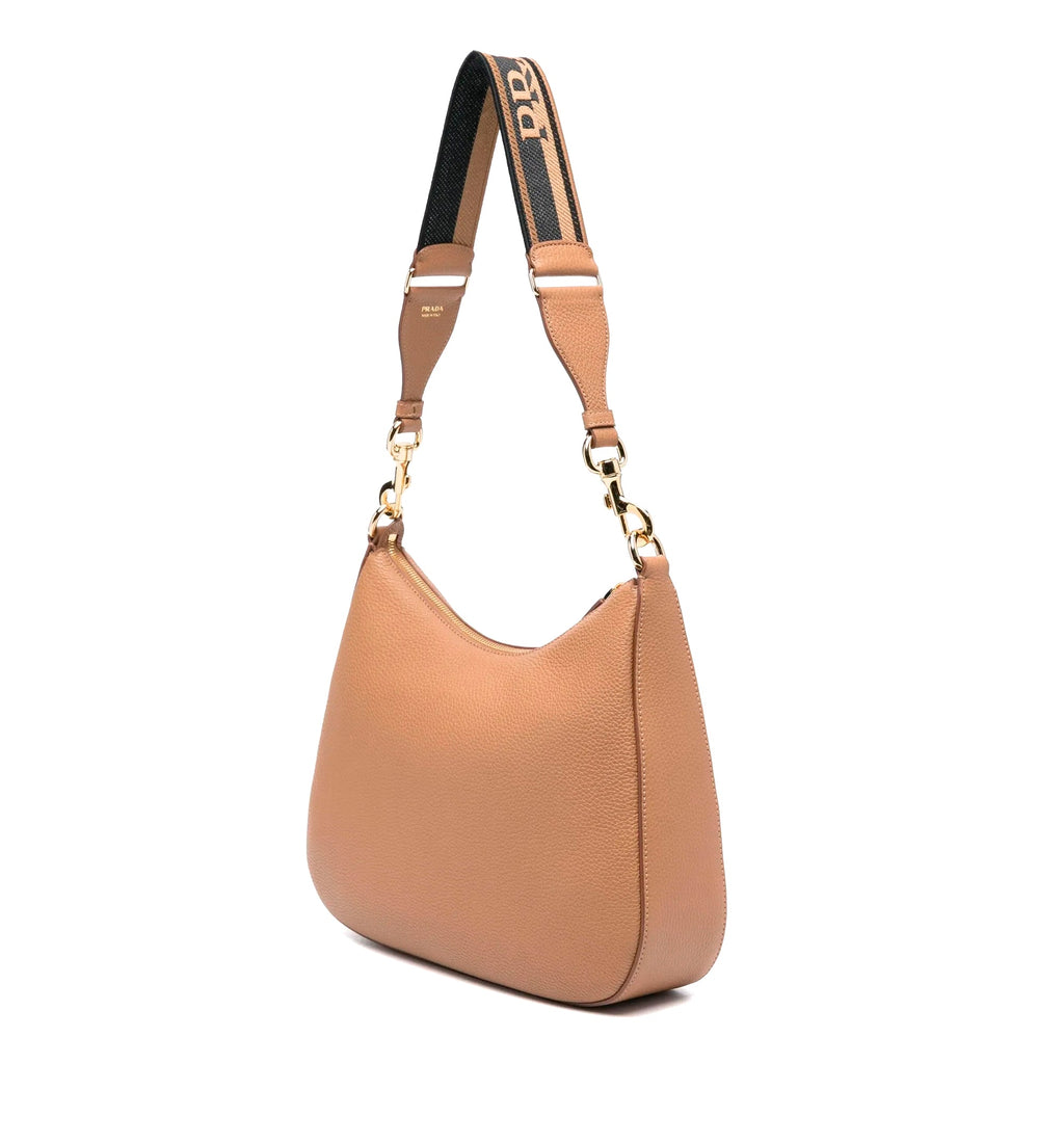 Logo-embossed Leather Shoulder Bag