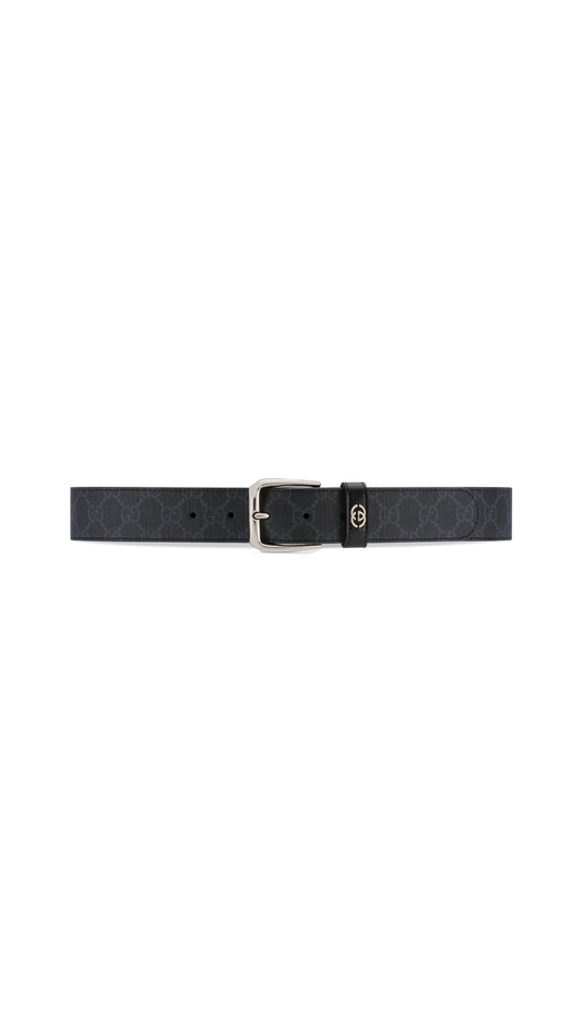 Belt With Interlocking G Detail - Black
